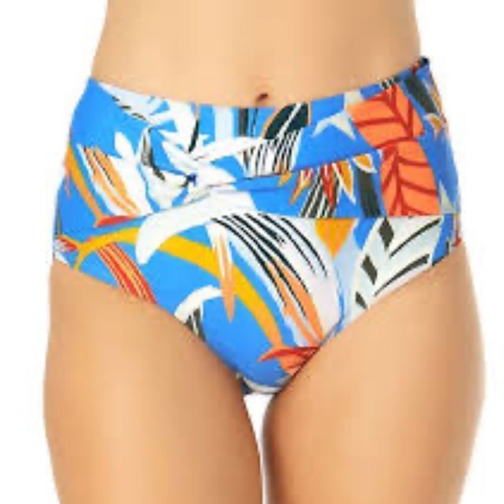Catalina Women’s Twist‎ Front High Waist Tropical Swim Bottoms, Size S, NWT